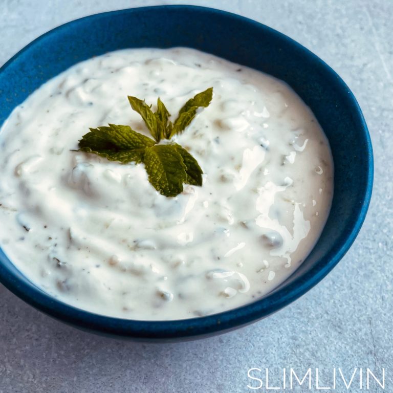 Tzatziki dip in bowl